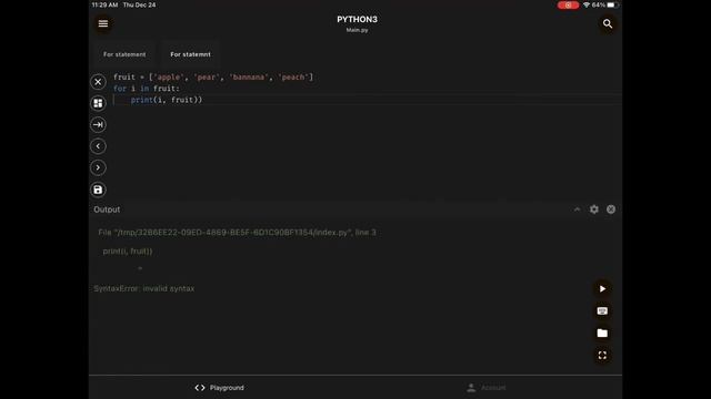 The for statement in python 3 смотреть онлайн
