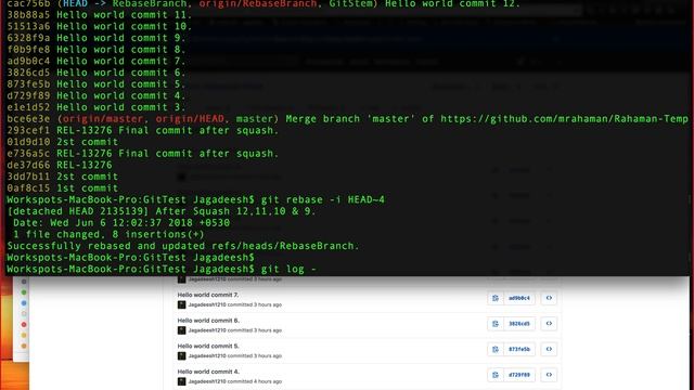 Simple GIT Squash using Terminal. смотреть онлайн