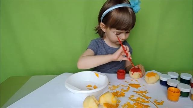 Делаем замечательные штампы из картошки своими руками рисуем смотреть онлайн