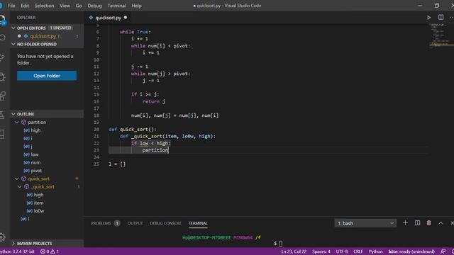 Quick Sort Using Python смотреть онлайн