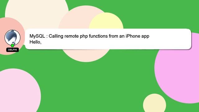 MySQL : Calling remote php functions from an iPhone app смотреть онлайн