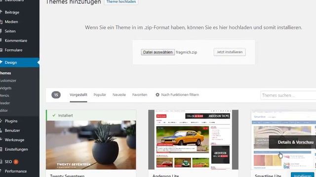 WordPess Themes laden und aktivieren смотреть онлайн