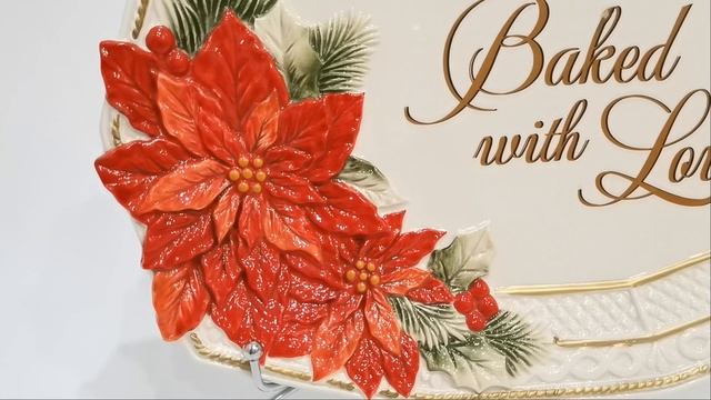 Блюдо Серия Пуансетия. Fitz and Floyd 49-356. Длина 34,5 см Керамика смотреть онлайн