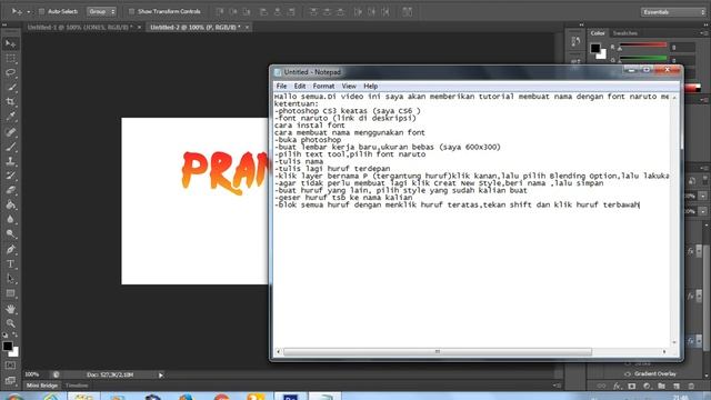 Tutorial membuat nama memakai font Naruto -Photoshop смотреть онлайн