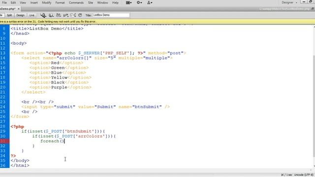 PHP Multiple Selected Values From List Box And Keep The Values After Submitting Form смотреть онлайн