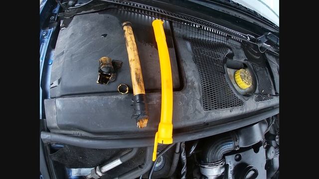 How to replace oil dipstick guide tube - Audi A4 1.9 TDI VW Passat AVF / AWX engine смотреть онлайн