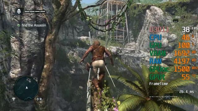 Radeon Vega 8 Graphics OC -- AMD Ryzen 3 3200G -- Assassin's Creed AC IV Black Flag FPS Test смотреть онлайн