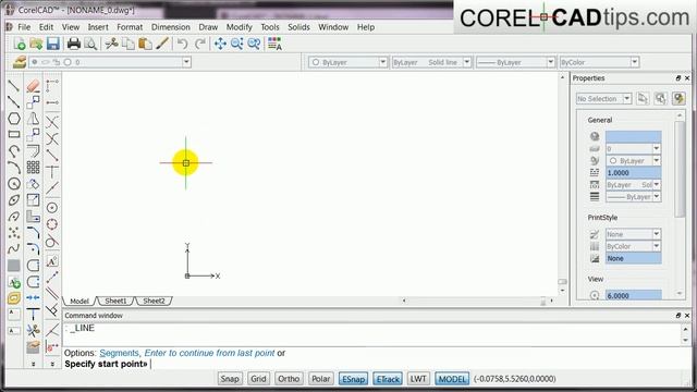 CorelCAD - Ortho mode смотреть онлайн