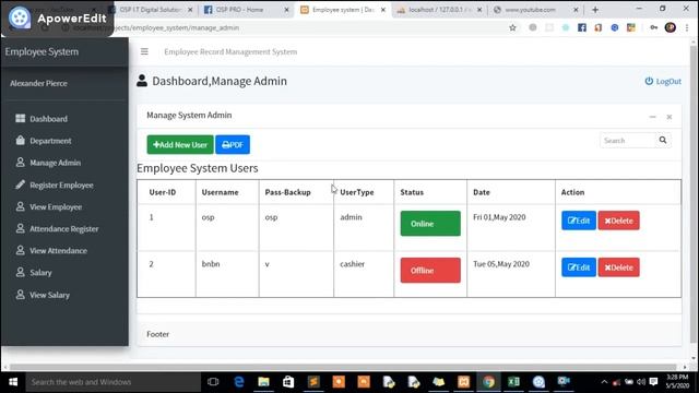 Employee Complete Advanced system with CSV Excel Enabled File Download смотреть онлайн
