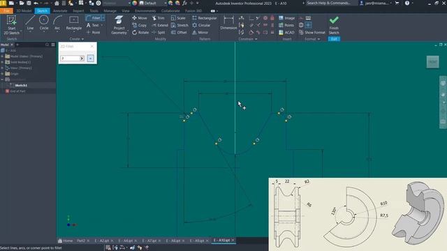 Modelado de piezas mecanicas Inventor 2023 - 03 смотреть онлайн