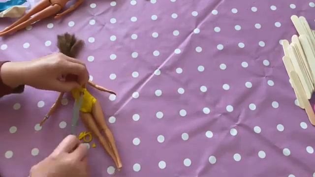 Barbie Doll Makeover Transformation ~ DIY Miniature Ideas For Barbie ~ Wig, Dress, Faceup, And More