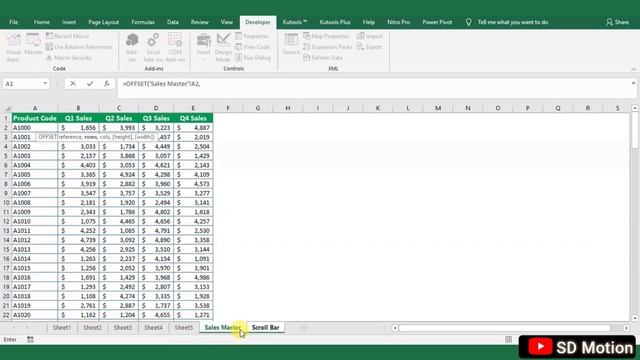 How to add scroll bar in Excel by using OFFSET Function смотреть онлайн