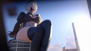 2B sitting on a building