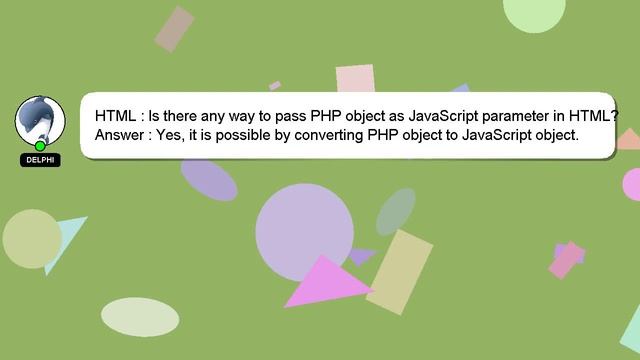HTML : Is there any way to pass PHP object as JavaScript parameter in HTML? смотреть онлайн