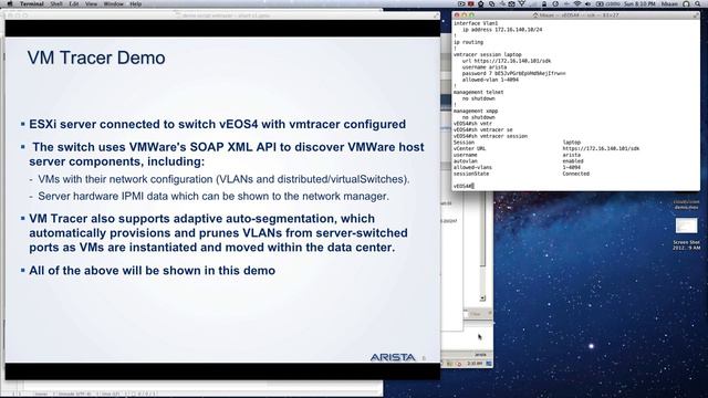 Arista Networks VM Tracer demo смотреть онлайн
