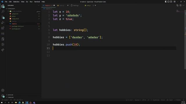 TypeScript declaring variables with Data Types - LIVE смотреть онлайн
