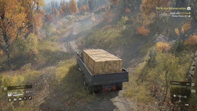 Delivering Wooden Planks To Construction Site - SnowRunner смотреть онлайн