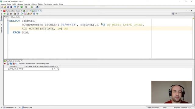 Funções no Oracle - ADD_MONTHS, MONTHS_BETWEEN, NEXT_DAY, LAST_DAY смотреть онлайн