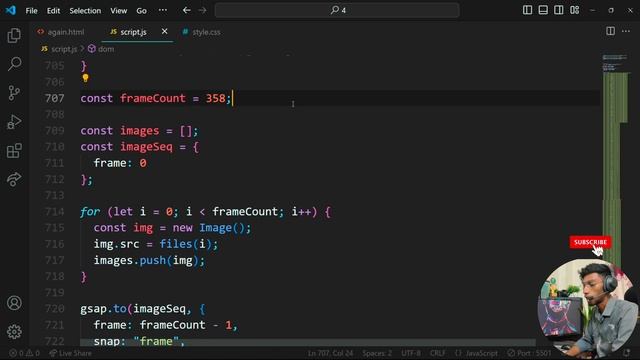 3D Animation Using HTML, CSS & JS | GSAP | Scrolling Animation Using Canvas | Hackathon Part 5 смотреть онлайн