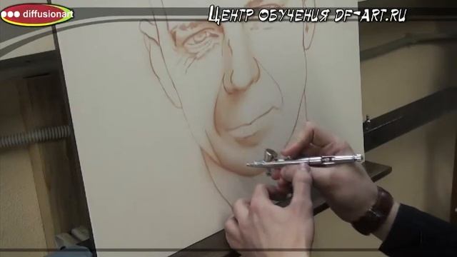 Рисуем портрет Брюса Уиллиса часть 2 Diffusionart смотреть онлайн
