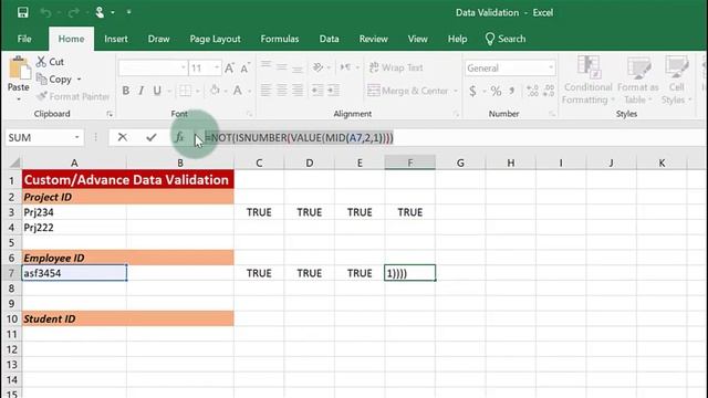 Lesson 106 MS Excel 2019 Custom Or Advance Data Validation 02 in Pashto смотреть онлайн