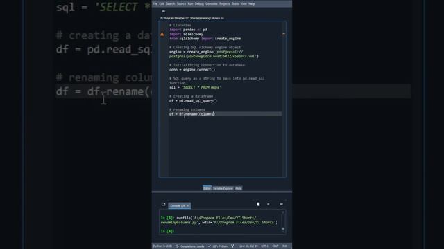 Renaming Dataframe Columns #python #pandas #datascience #sql #pythonprogramming #coding смотреть онлайн