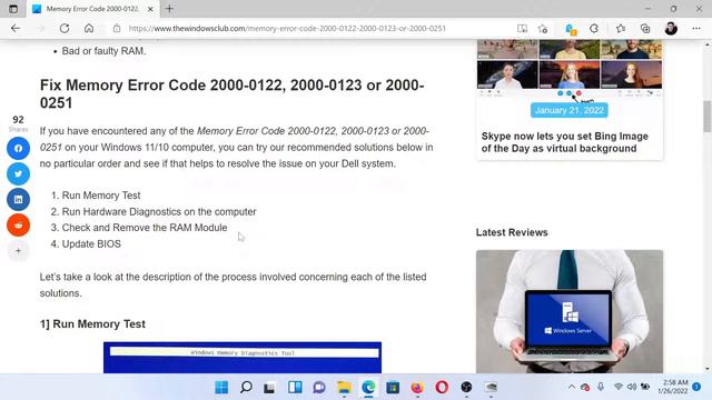Fix Memory Error Code 2000-0122, 2000-0123 or 2000-0251 on Windows PC смотреть онлайн