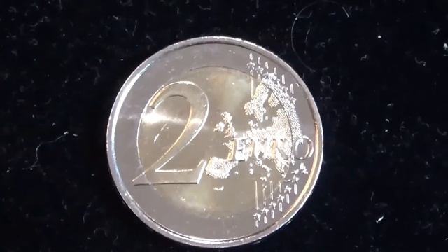 Нумизматика. Тридцатилетие флага ЕС. Просто простые символы. 2 Euro, Spain,2015... смотреть онлайн