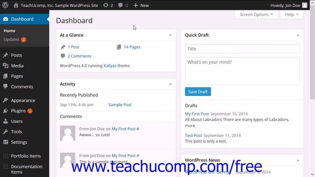WordPress 4.0 Training Tutorial Creating a Static Front (Home) Page смотреть онлайн