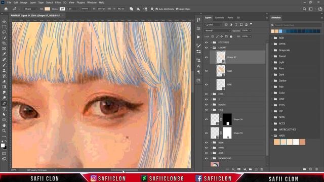 [ Photoshop Tutorial ] SHORT HAIR GIRL VEXELART - PART 7 HAIR смотреть онлайн