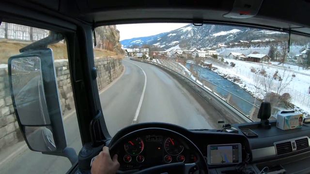 POV truck Driving MAN TGX 18.440-Silandro Italy 🇮🇹 cockpit view 4K смотреть онлайн