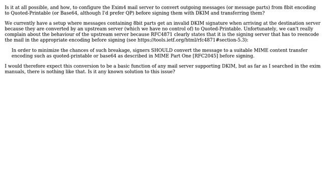 8bit to Quoted-Printable encoding in Exim смотреть онлайн