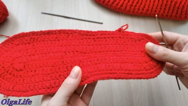 Как связать #подошву для домашних тапочек-сапожек/#Расчет_петель на стельку смотреть онлайн