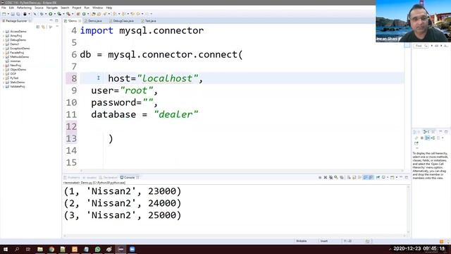 Python select data from MySQL database using Eclipse смотреть онлайн