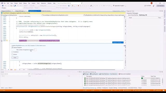 Snapshot Debugger - Use Visual Studio to Debug your live apps running in Azure смотреть онлайн