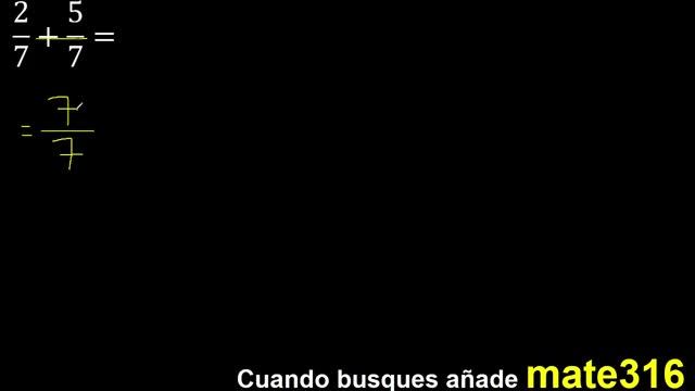 2/7 mas 5/7 , suma de fracciones homogeneas 2/7+5/7 . mismo denominador смотреть онлайн