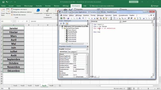 10-Programmation Excel VBA-boucle For Each Next -البرمجة في الاكسيل حلقة التكرار смотреть онлайн