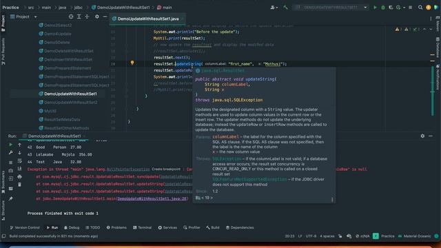 JDBC Part2 V6 - Updatable ResultSet Update смотреть онлайн