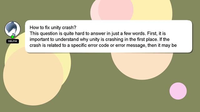 How To Fix Unity Crash?