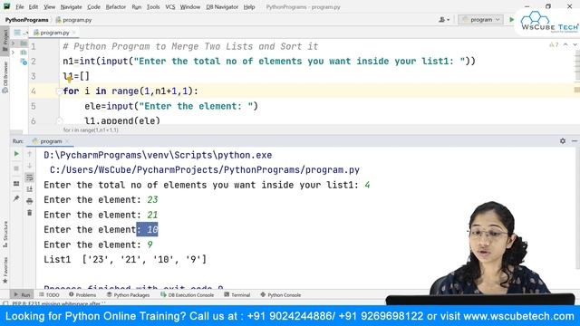 Python Program to Merge Two Lists and Sort it (10 Minutes) - Hindi #24 смотреть онлайн