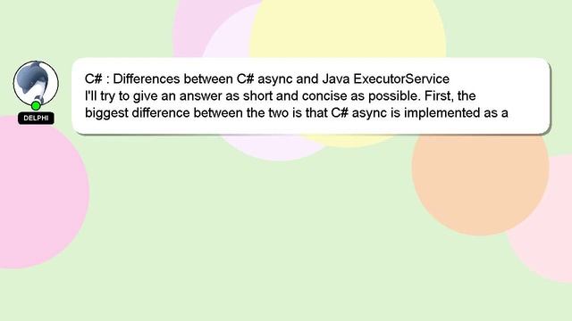 C# : Differences between C# async and Java ExecutorService смотреть онлайн