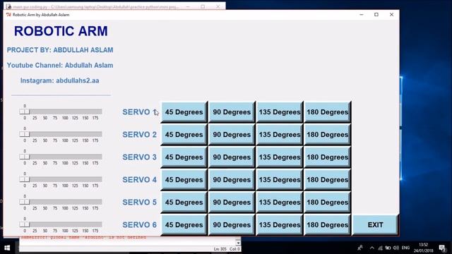 Robotic Arm GUI using python смотреть онлайн