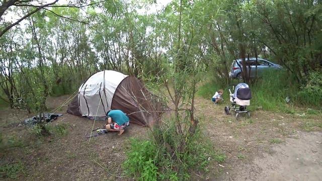 ОТДЫХ НА ПРИРОДЕ С ПАЛАТКОЙ. CAMPING WITH A TENT. #StepFamily #nature #family #tent #природа