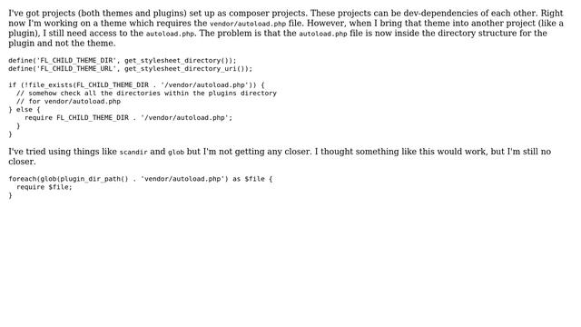 Wordpress: How can I search all plugins for composer's vendor/autoload.php? смотреть онлайн