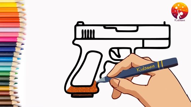 Draw a gun drawing for a boy! Нарисовать пистолет! Рисунок для мальчика! Сурет салу пистолет смотреть онлайн