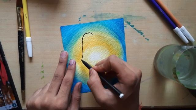 Water colour painting from sketch pen !!!!! COUPLE PAINTING смотреть онлайн