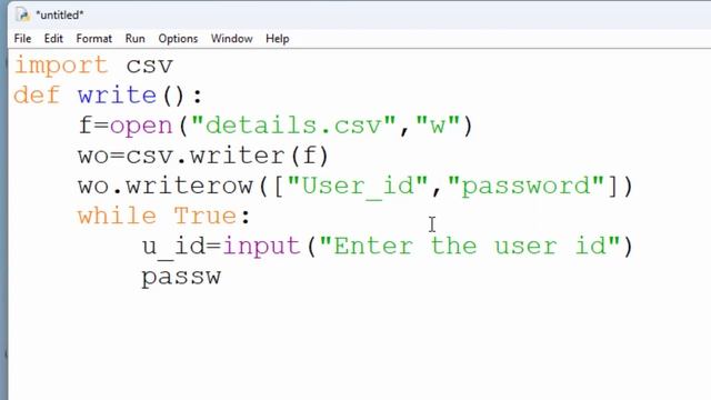 How to create csv file to write user id and pasword in Python@COMPUTEREXCELSOLUTION #python #viral смотреть онлайн