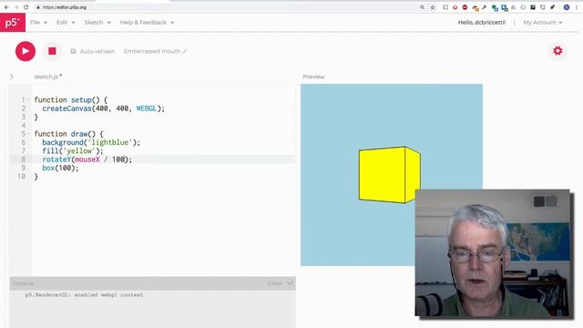 p5.js Class: Challenge 4, 3D Graphics смотреть онлайн
