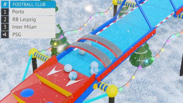 Marble Race 3D - Frozen Marbles - Marble Race Football Clubs