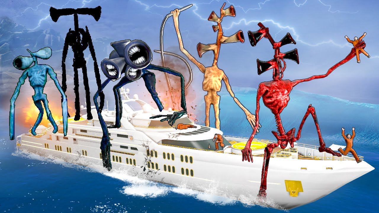 СИРЕНОГОЛОВЫЕ АТАКУЮТ КОРАБЛЬ! ВЫЖИТЬ ПОСРЕДИ ОКЕАНА ПРОТИВ SCP В Garry`s Mod смотреть онлайн